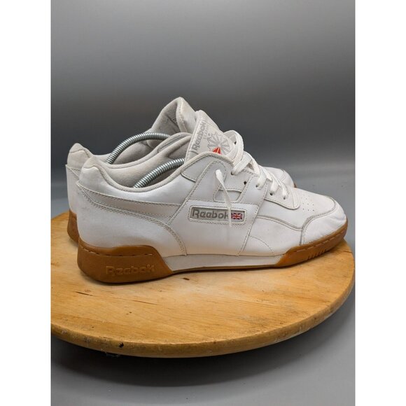 REEBOK Workout Plus Men 11 Classic Shoe White Leather Gum Sole CN2126 Sneaker - Picture 5 of 14